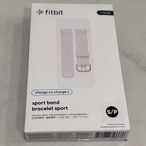 Fitbit Charge 5 Sport Accessory Band, Official Product, Frost White, Small